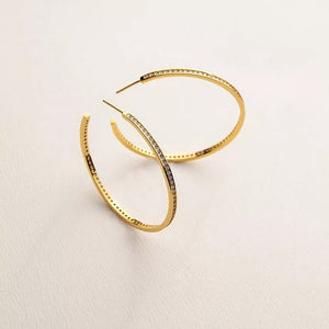 Zircon Large round Hoop Earring